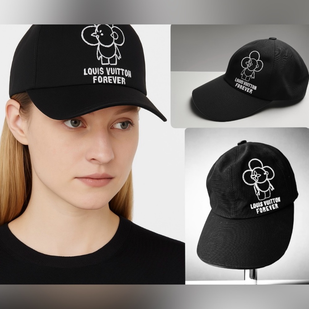 Louis Vuitton LMTD embroidered“FOREVER” black cap 🌟